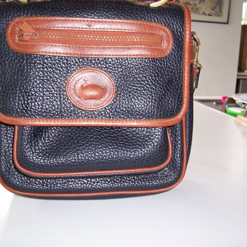 Dooney & Bourke Vintage All Weather Leather Corssbody Bag Black and Tan